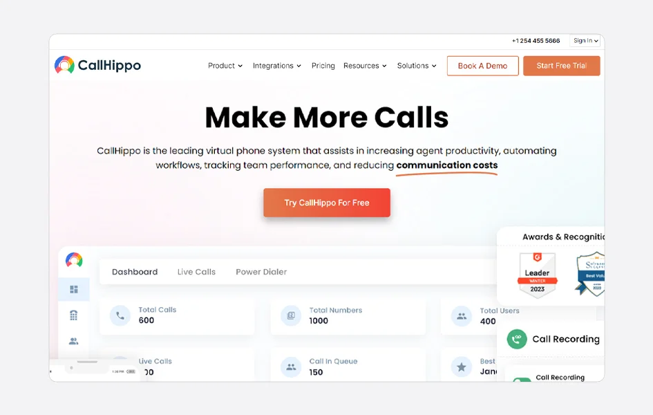 Callhippo for business voip solution