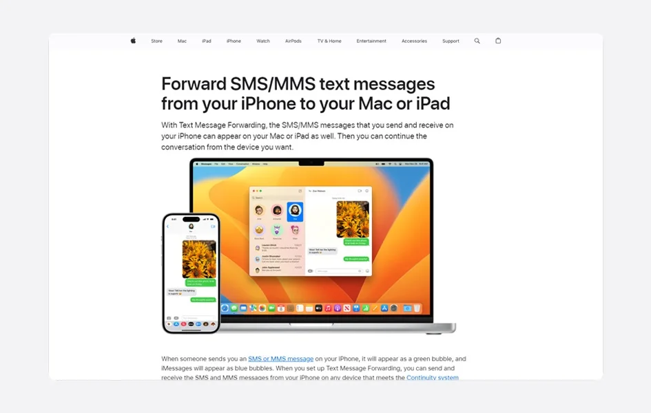 SMS Forwarding for iPhone