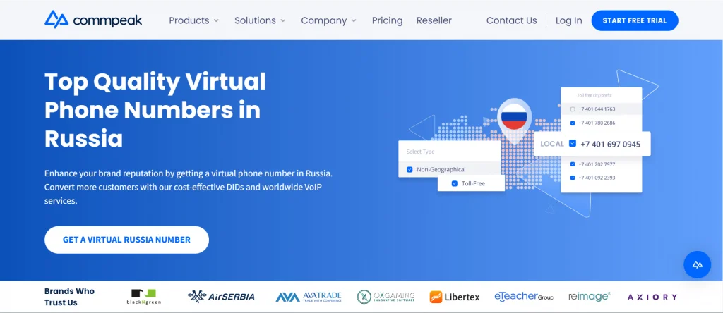 CommPeak as Russian Virtual Phone Number Provider