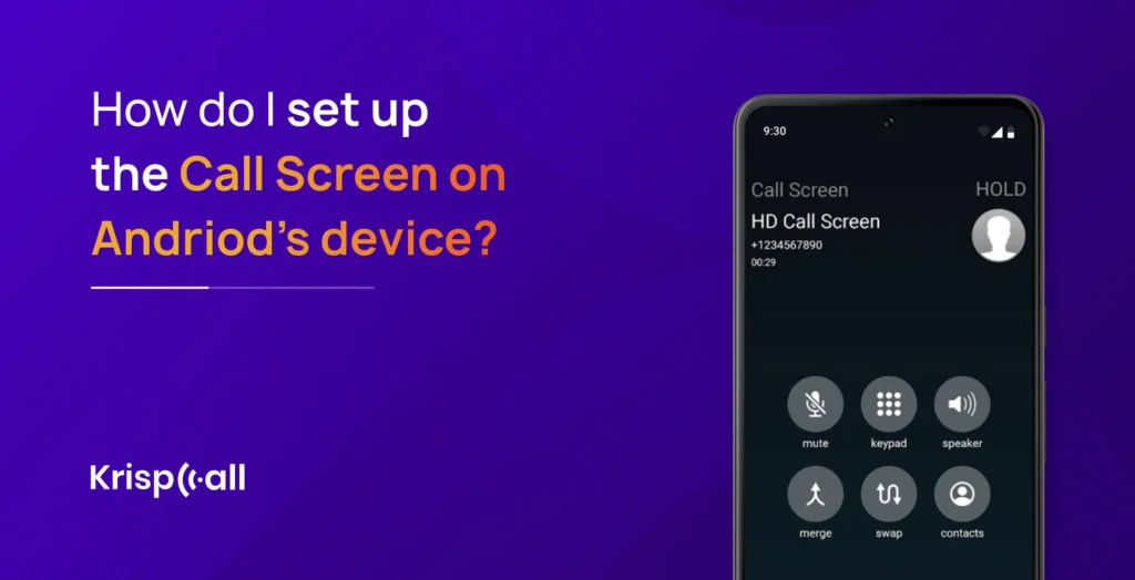 How do I set up the Call Screen on Andriod's device