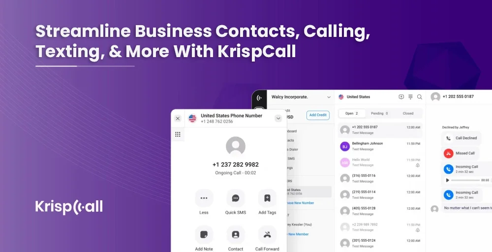 streamline business contacts calling texting & more with KrispCall integrations