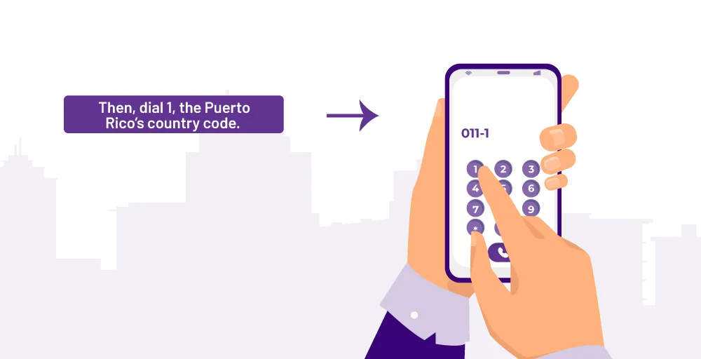 Dial the Puerto Rico country code