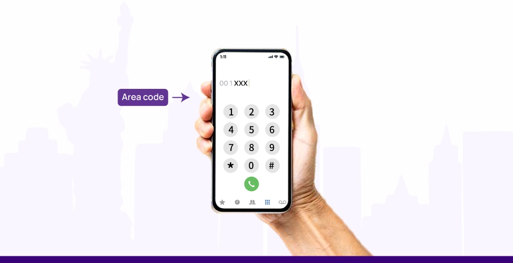 Dial the area code of your phone number location
