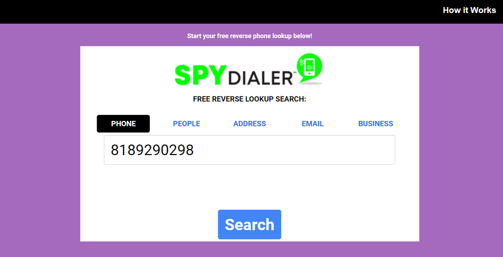 Go To Spy Dialer Website & Enter the phone number
