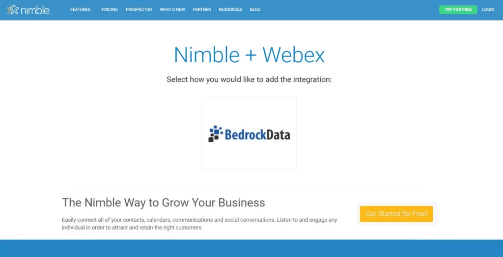 Nimble Webex integration