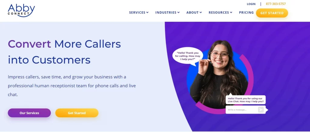 Abby Coonection as answering service
