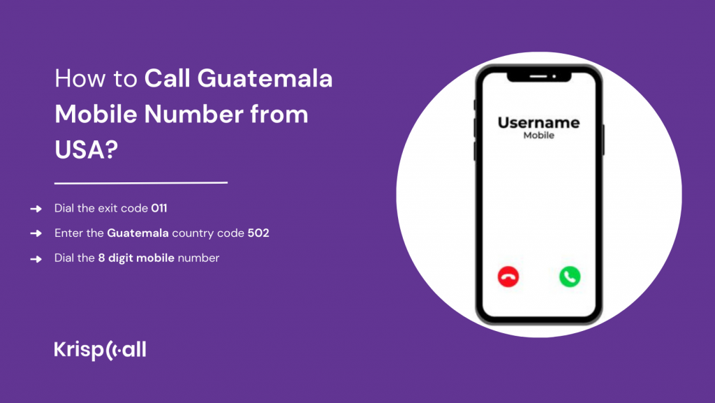 how to call Guatemala mobile number from USA?