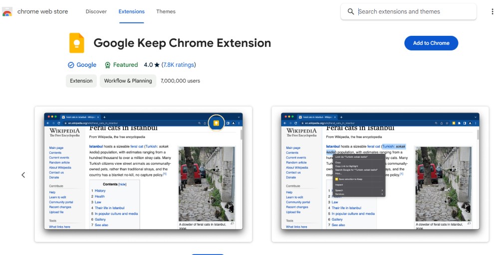 Google Keep Chrome Extension