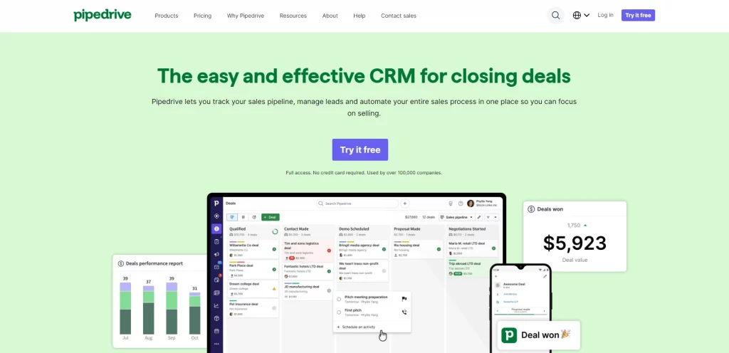 Pipedrive CRM Software