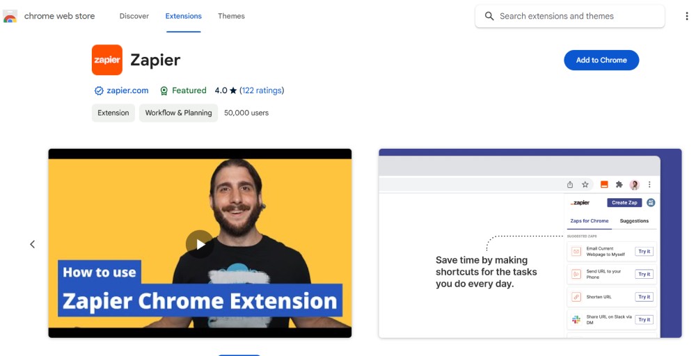 Zapier Chrome Extension