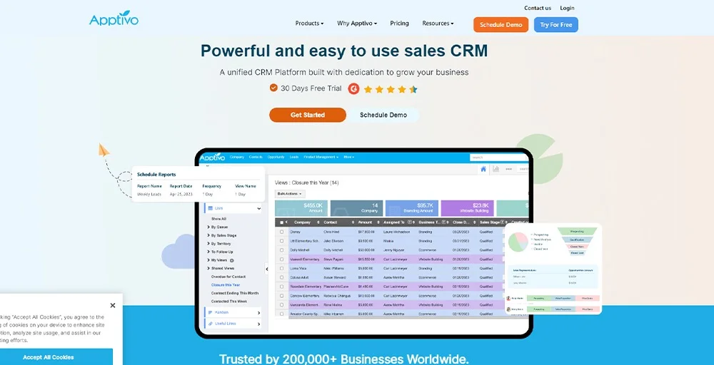 Apptivo CRM for B2C business