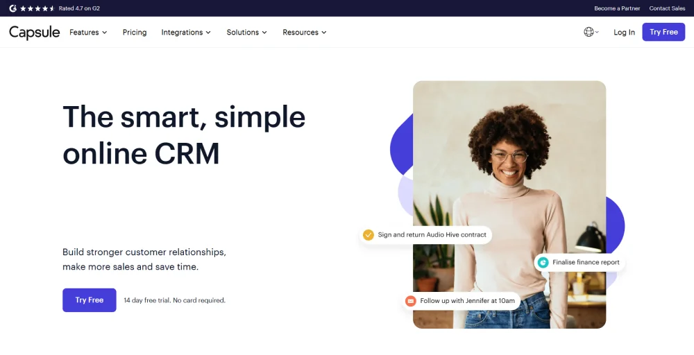 Capsule CRM Best for writing AI sales emails