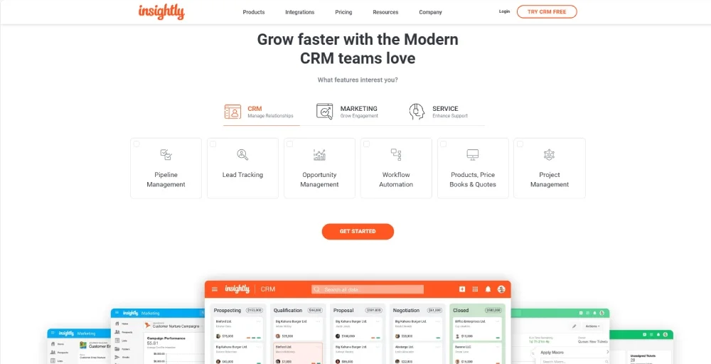 Insightly Best B2C CRM software