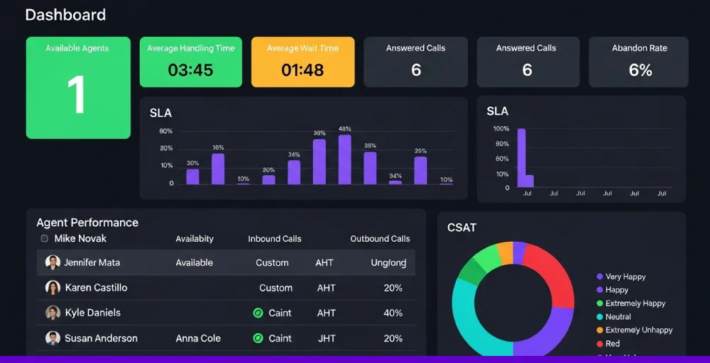 What is a call center dashboard