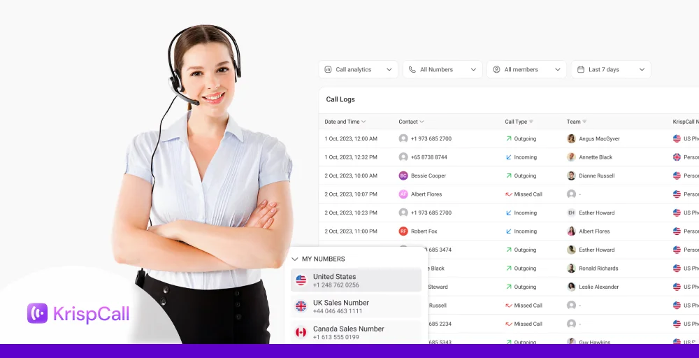 krispcall call recording for call center agents