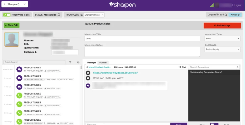 sharpen contact center dashboard