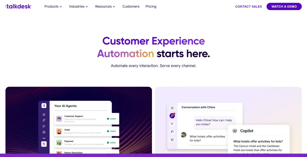 Talkdesk AI call answering tool