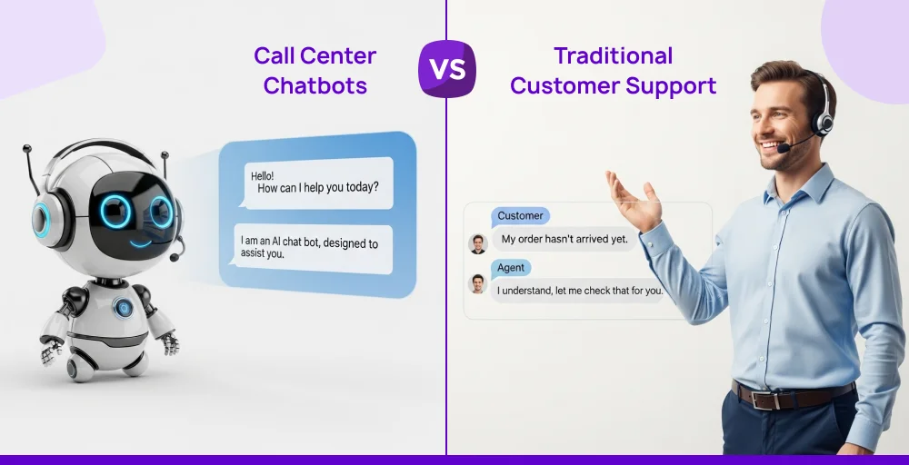 all center chatbots vs traditional customer support