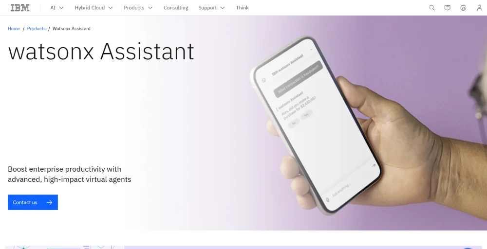 conversational ai platforms - IBM Watsonx Assistant