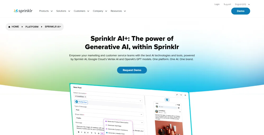 conversational ai platforms - Sprinklr AI+