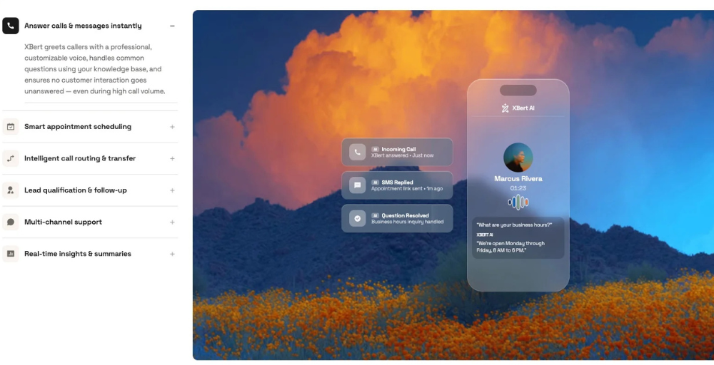 XBert AI as ai answering phone calls