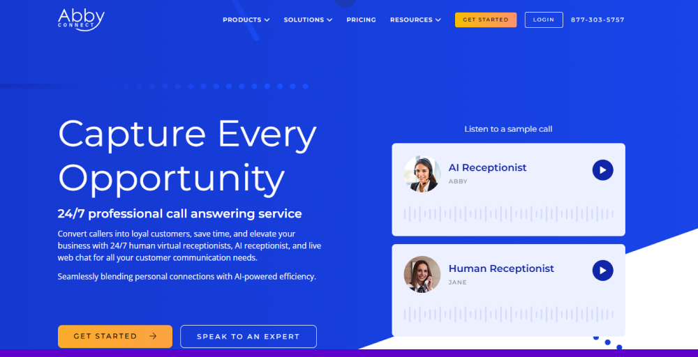 abby connect as ai answering phone services for small business