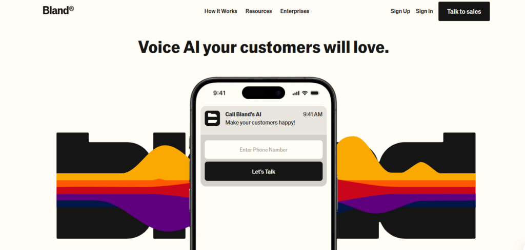 bland as AI answering phone services for small business