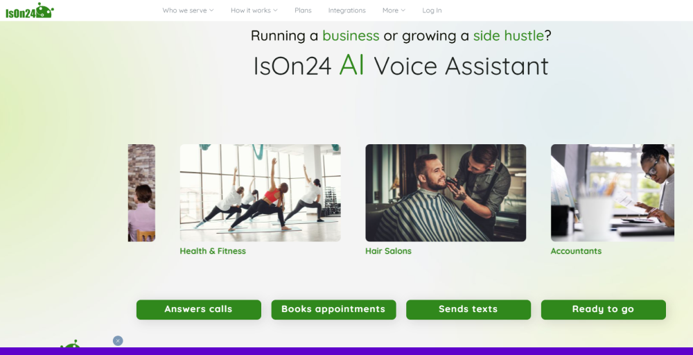 ison 24 as AI answering phone services for small business