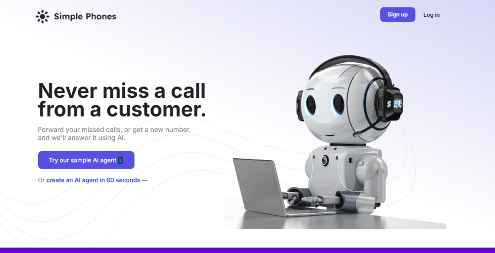 simple phone as ai answering phone services for small business