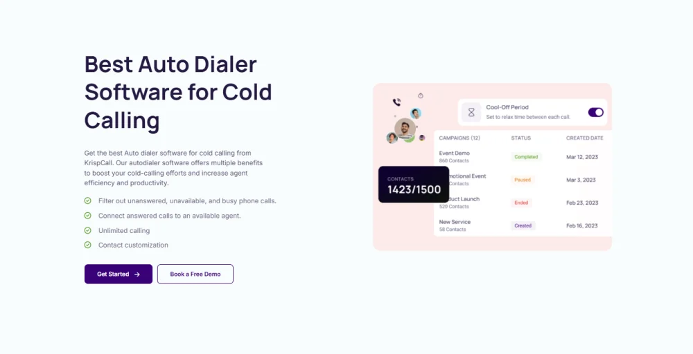 auto dialer dashboard krispcall