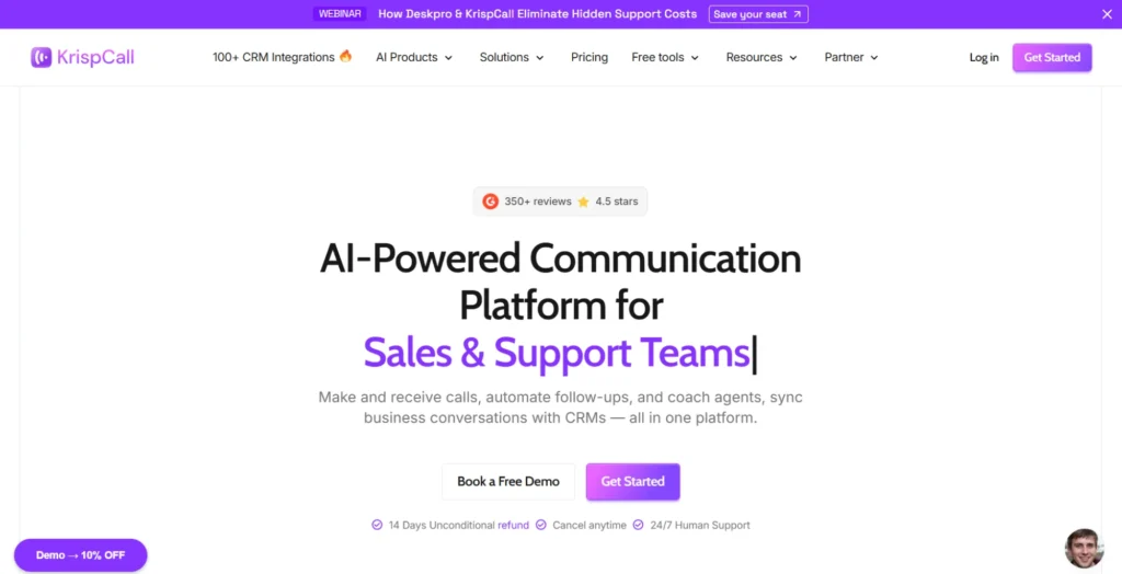 krispcall best for startups and growing small businesses
