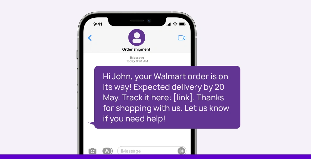order shipment sms iamge