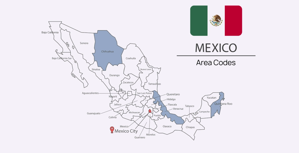 Mexico area codes (most-called destinations)