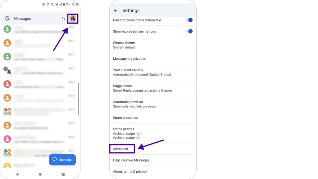 How to send a text to multiple contacts without a group message from your Android screenshot