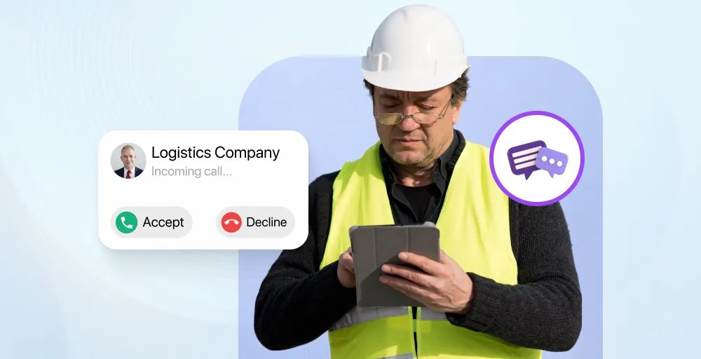 Logistics team coordinating shipments via VoIP text