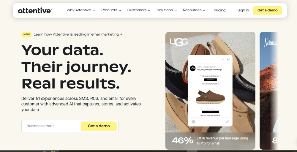 attentive automated text message tool