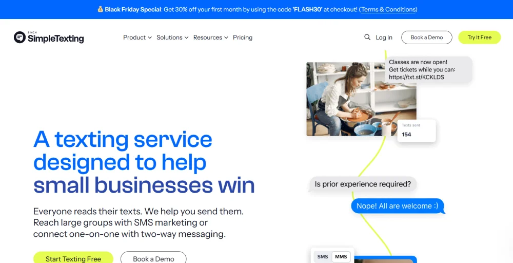 simpletexting automated text message tool