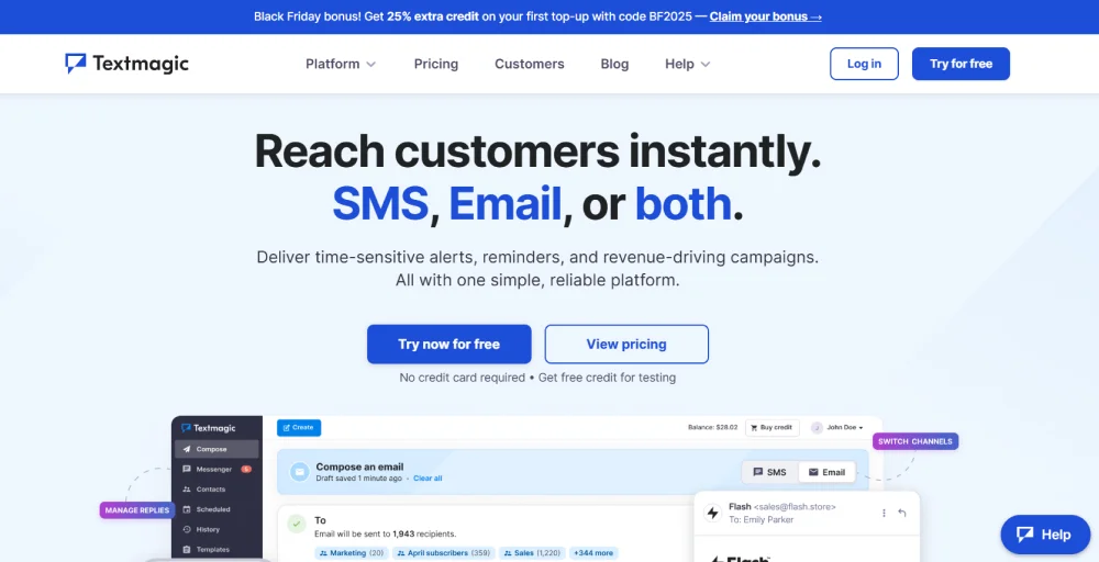 textmagic automated text message tool
