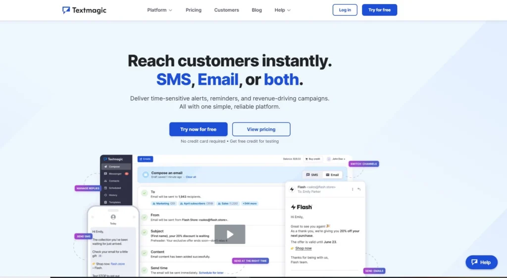  Textmagic: Best for international texting