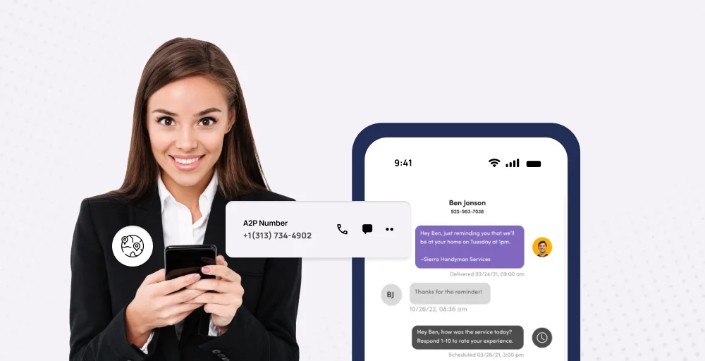 What types of numbers are used for A2P messaging_
