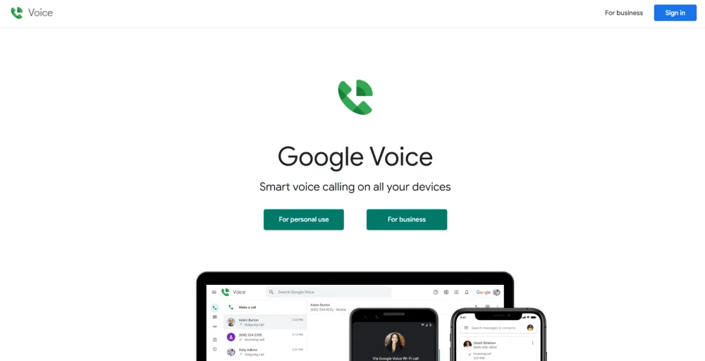 Google voice - Calling Software for PC