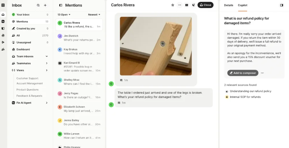 Intercom ai communication tool
