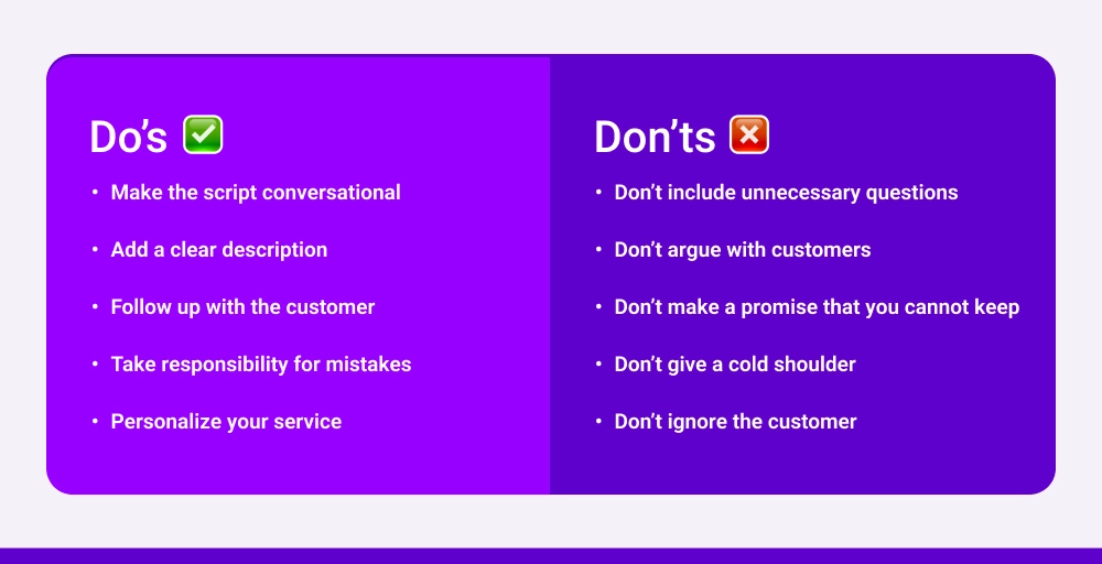 Do’s and don’ts of effective customer service scripts