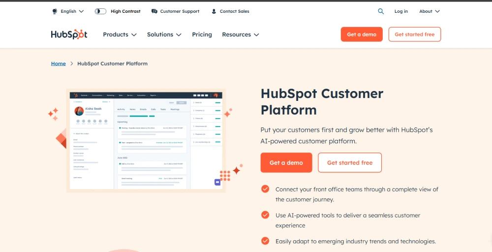 hubspot customer engagement software