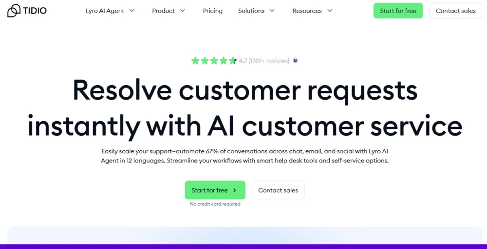 Tidio customer service tool