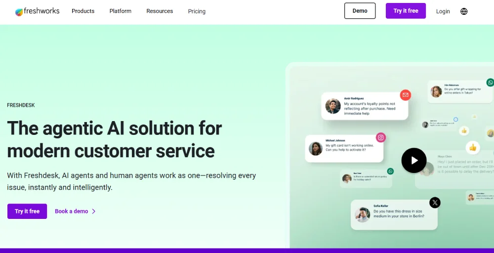 freshdesk customer service software