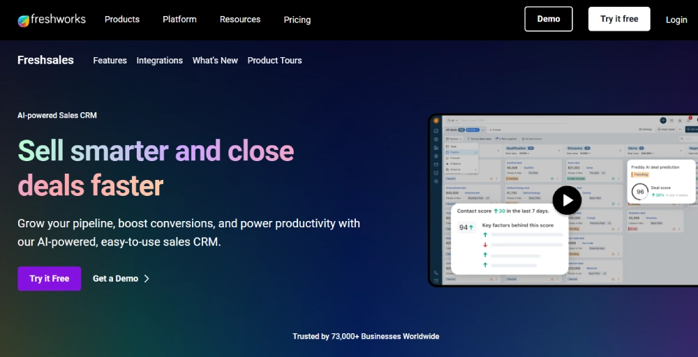 Freshsales Best for user experience