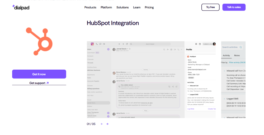 best hubspot voip integration: dialpad