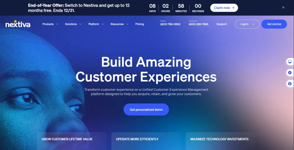 Nextiva Best for customer service & unified communications