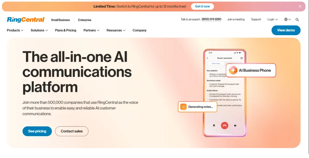 openphone alternatives - RingCentral app